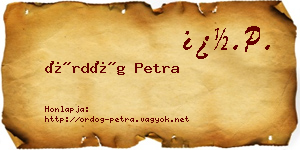 Ördög Petra névjegykártya