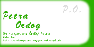 petra ordog business card